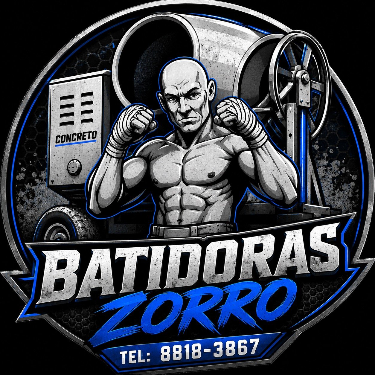 Plano técnico de una mezcladora de concreto tipo trompo